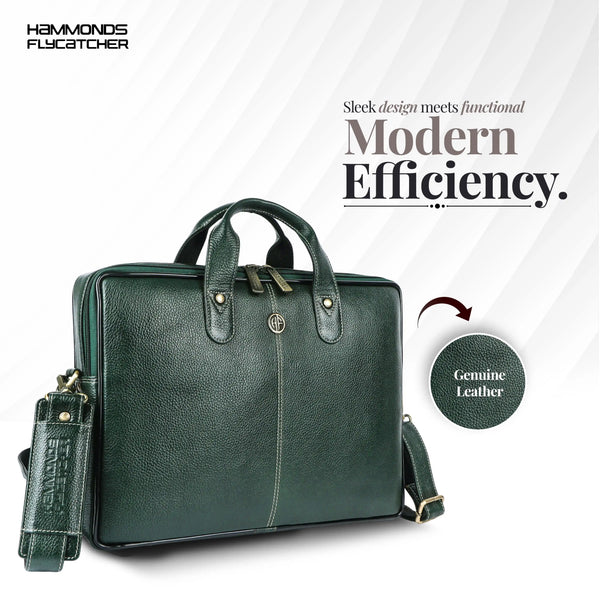 Office Bag for Men - Genuine Leather Laptop Bag - Fits Upto 14 Inch Laptop Bag/MacBook - 1 Year Warranty