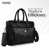 Genuine Leather Laptop Bag for Men, Fits Up to 15.6 Inch Laptop - Leather Office Bag with Adjustable Shoulder Strap and Trolley Strap