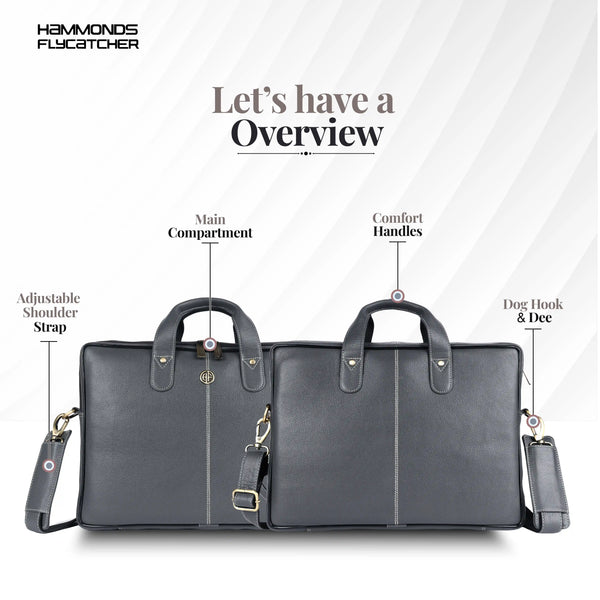 Office Bag for Men - Genuine Leather Laptop Bag - Fits Upto 14 Inch Laptop Bag/MacBook - 1 Year Warranty