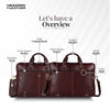 Leather Laptop Bag for Men - Fits Upto 15.6 Inch Laptop/MacBook - Premium Office Bag with 1 Year Warranty