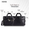 Genuine Leather Office Bag for Men - Laptop Bag - Fits Upto 15.6 Inch Laptop/MacBook - 1 Year Warranty