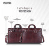 Leather Laptop Messenger Bag for Men with Multiple Compartments - Fits up to 15.6 Inch Laptop - 1 Year Warranty