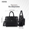 Genuine Leather Laptop Bag for Men, Fits Up to 15.6 Inch Laptop - Leather Office Bag with Adjustable Shoulder Strap and Trolley Strap