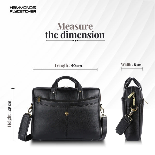 Leather Laptop Messenger Bag for Men with Multiple Compartments - Fits up to 15.6 Inch Laptop - 1 Year Warranty