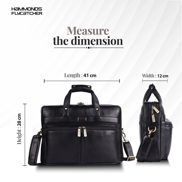 Genuine Leather Office Bag for Men - Laptop Bag - Fits Upto 15.6 Inch Laptop/MacBook - 1 Year Warranty