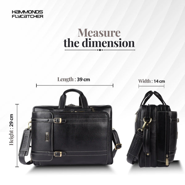 Laptop Bag for Men - Genuine Leather Office Bag - Fits upto 15.6 Inch Laptop/MacBook - Messenger Bag