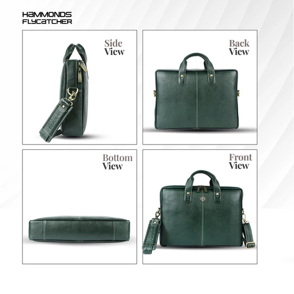 Office Bag for Men - Genuine Leather Laptop Bag - Fits Upto 14 Inch Laptop Bag/MacBook - 1 Year Warranty