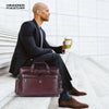 Office Shoulder Bag for Laptop - Genuine Leather - Fits 14 to 15.6 Inch Laptop/MacBook - 1 Year Warranty