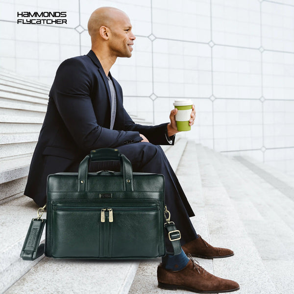 Genuine Leather Office Bag for Men - Laptop Bag - Fits Upto 15.6 Inch Laptop/MacBook - 1 Year Warranty