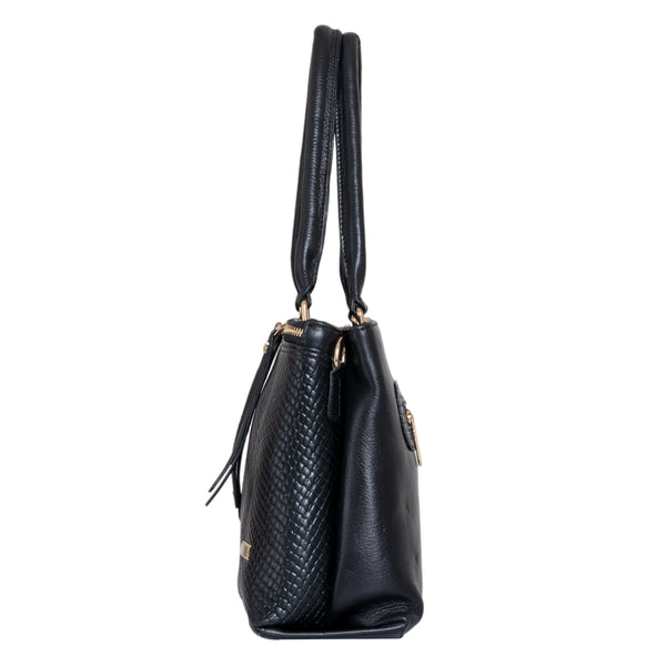 Natural Leather Ladies Handbag Front Metal Chain image 10