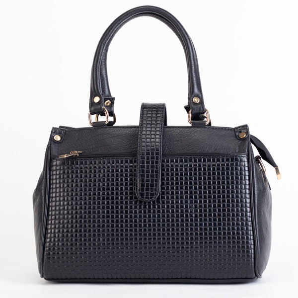 Natural Leather Ladies Handbag New NNO - Black image