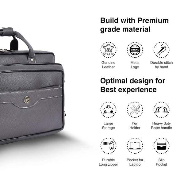 Laptop Bag for Men - Genuine Leather - Fits Upto 15.6 Inch Laptop