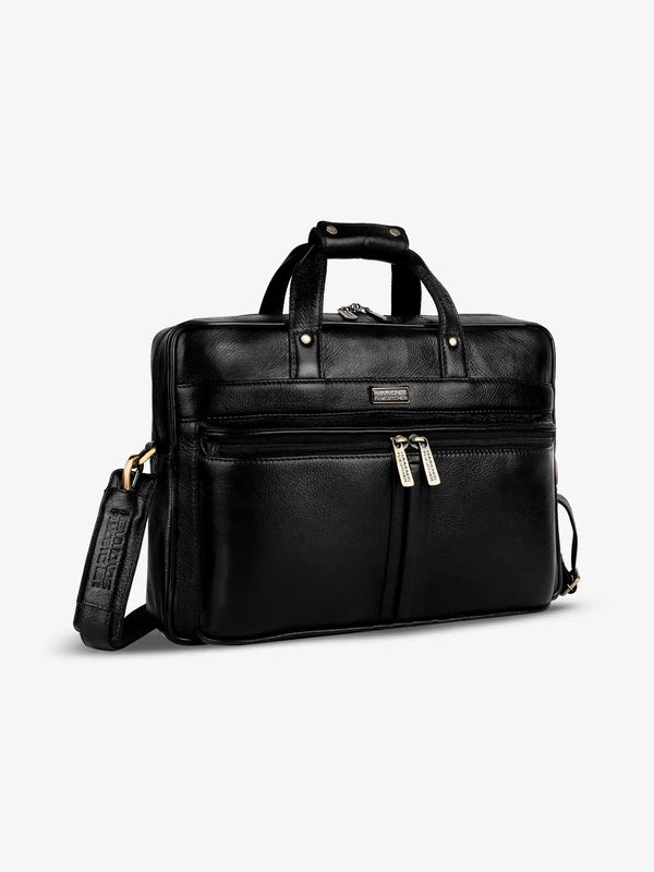 Genuine Leather Office Bag for Men - Laptop Bag - Fits Upto 15.6 Inch Laptop/MacBook - 1 Year Warranty