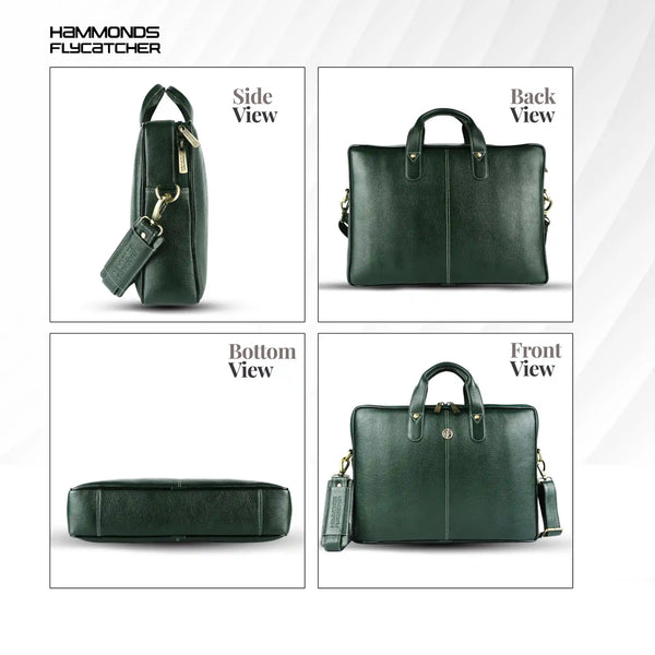 Genuine Leather Laptop Bag for Men - Office Bag - Fits Up to 14/15.6 Inch Laptop/MacBook