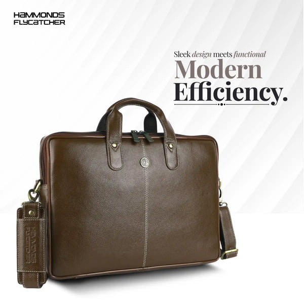 Genuine Leather Laptop Bag for Men - Office Bag - Fits Up to 14/15.6 Inch Laptop/MacBook