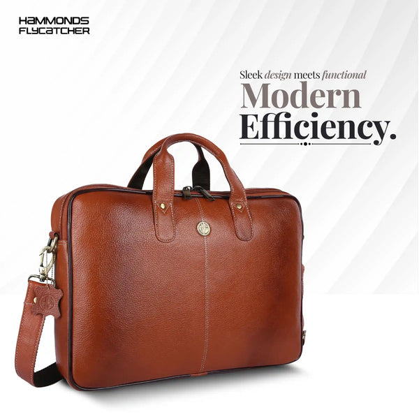 Genuine Leather Laptop Bag for Men - Office Bag - Fits Up to 14/15.6 Inch Laptop/MacBook