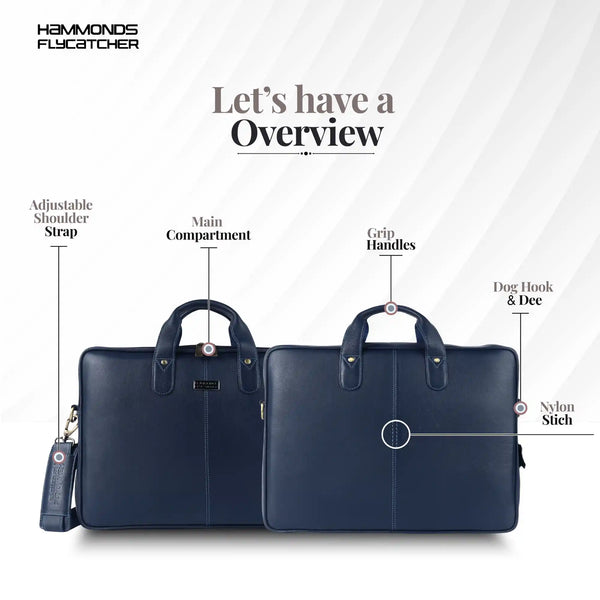 Genuine Leather Laptop Bag for Men - Office Bag - Fits Up to 14/15.6 Inch Laptop/MacBook