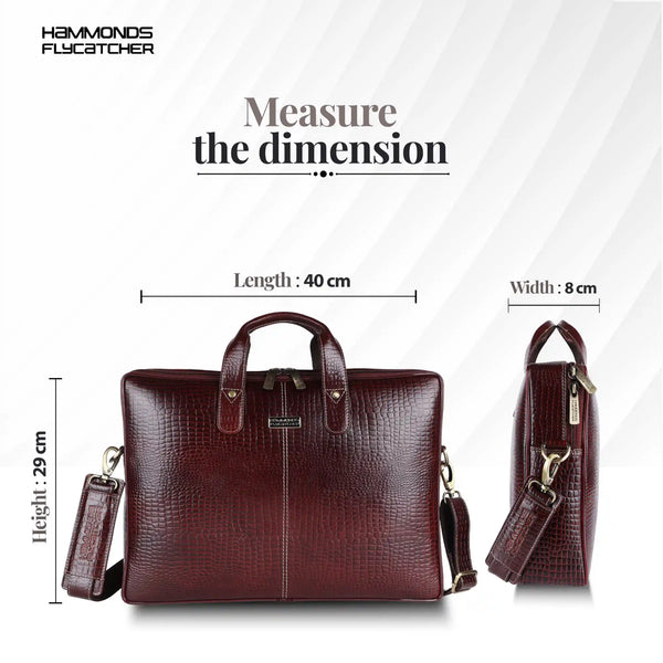 Genuine Leather Laptop Bag for Men - Office Bag - Fits Up to 14/15.6 Inch Laptop/MacBook