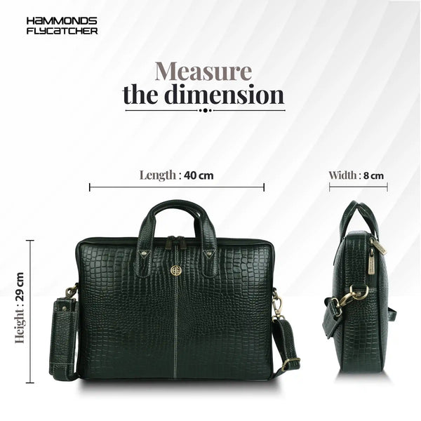 Genuine Leather Laptop Bag for Men - Office Bag - Fits Up to 14/15.6 Inch Laptop/MacBook