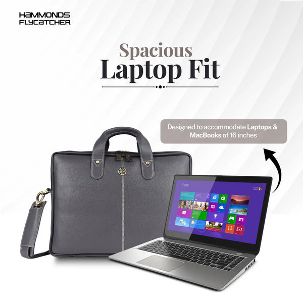 Genuine Leather Laptop Bag for Men - Office Bag - Fits Up to 14/15.6 Inch Laptop/MacBook