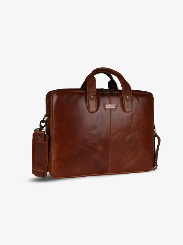 Genuine Leather Laptop Bag for Men - Office Bag - Fits Up to 14/15.6 Inch Laptop/MacBook