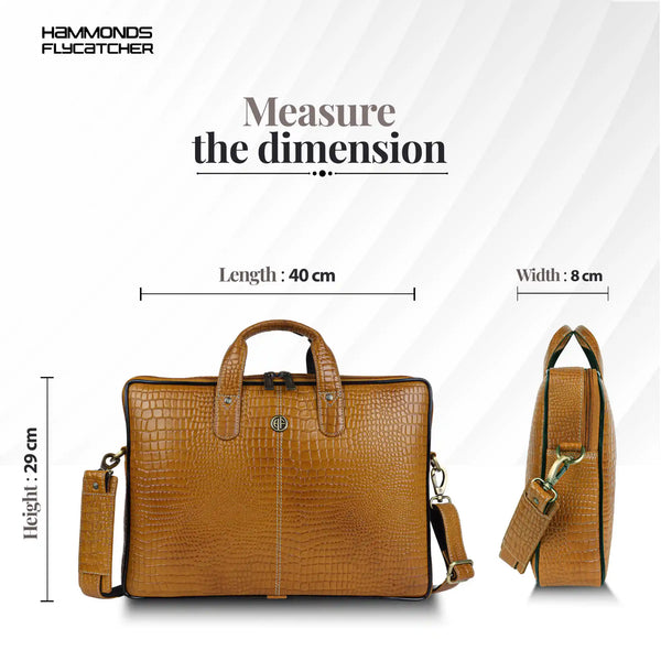 Genuine Leather Laptop Bag for Men - Office Bag - Fits Up to 14/15.6 Inch Laptop/MacBook