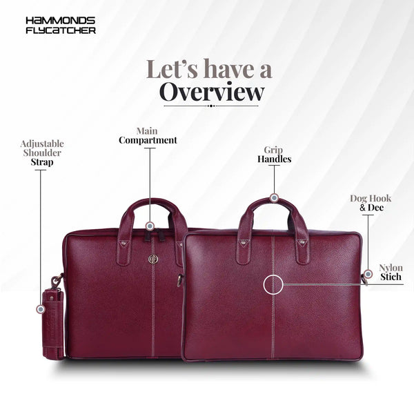 Genuine Leather Laptop Bag for Men - Office Bag - Fits Up to 14/15.6 Inch Laptop/MacBook