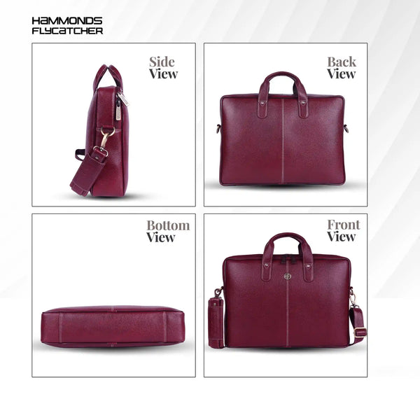Genuine Leather Laptop Bag for Men - Office Bag - Fits Up to 14/15.6 Inch Laptop/MacBook