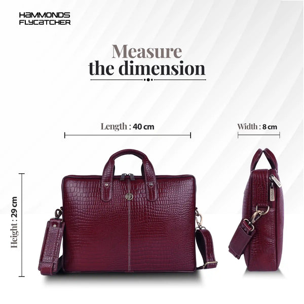 Genuine Leather Laptop Bag for Men - Office Bag - Fits Up to 14/15.6 Inch Laptop/MacBook