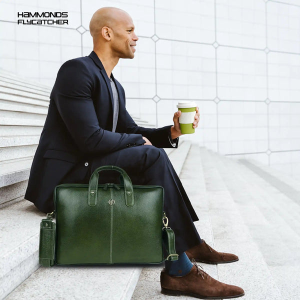 Genuine Leather Laptop Bag for Men - Office Bag - Fits Up to 14/15.6 Inch Laptop/MacBook