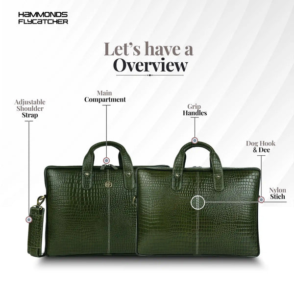 Genuine Leather Laptop Bag for Men - Office Bag - Fits Up to 14/15.6 Inch Laptop/MacBook
