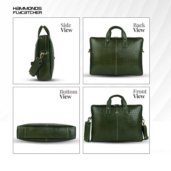 Genuine Leather Laptop Bag for Men - Office Bag - Fits Up to 14/15.6 Inch Laptop/MacBook