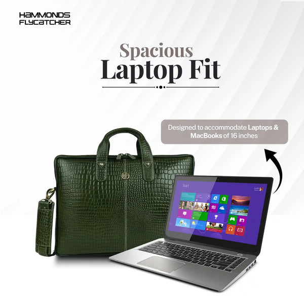 Genuine Leather Laptop Bag for Men - Office Bag - Fits Up to 14/15.6 Inch Laptop/MacBook