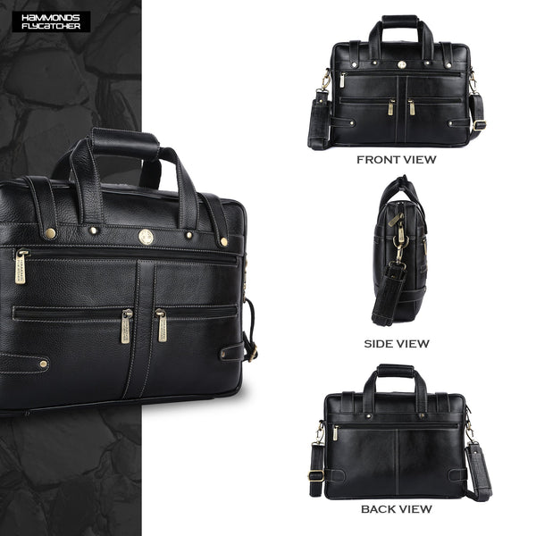 Branded Laptop Bag for Men - Genuine Leather - Fits Up to 15.6 Inch Laptop/MacBook - 1 Year Warranty