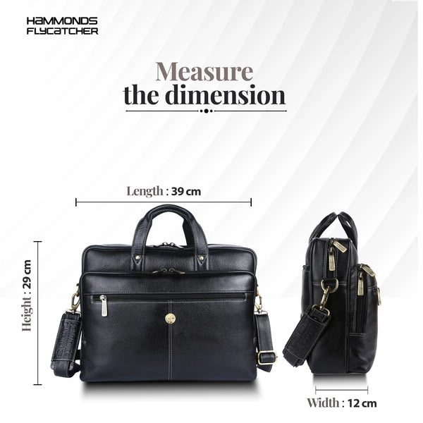 Luxury Leather Laptop Bag for Men - Office Shoulder Bag - Fits 14/15.6 Inch Laptops/MacBook