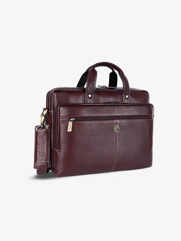 Luxury Leather Laptop Bag for Men - Office Shoulder Bag - Fits 14/15.6 Inch Laptops/MacBook