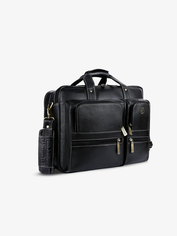 Genuine Leather Office Bag for Men - Fits Up to 15.6 Inch Laptop/MacBook