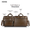 Genuine Leather Expandable Laptop Bag for Men with Adjustable Strap - Fits Upto 15.6" Laptop/MacBook- 1 Year Warranty