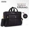 Genuine Leather Expandable Laptop Bag for Men with Adjustable Strap - Fits Upto 15.6" Laptop/MacBook- 1 Year Warranty
