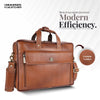 Genuine Leather Expandable Laptop Bag for Men with Adjustable Strap - Fits Upto 15.6" Laptop/MacBook- 1 Year Warranty