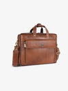 Genuine Leather Expandable Laptop Bag for Men with Adjustable Strap - Fits Upto 15.6" Laptop/MacBook- 1 Year Warranty
