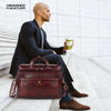 Laptop Bag for Men - Genuine Leather - Fits Upto 15.6 Inch Laptop