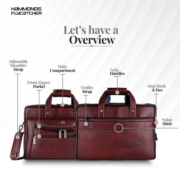 Laptop Messenger Bag For Men - Ideal for Office and Travel - Fits 14-15.6 inch Laptop - 1 Year Warranty