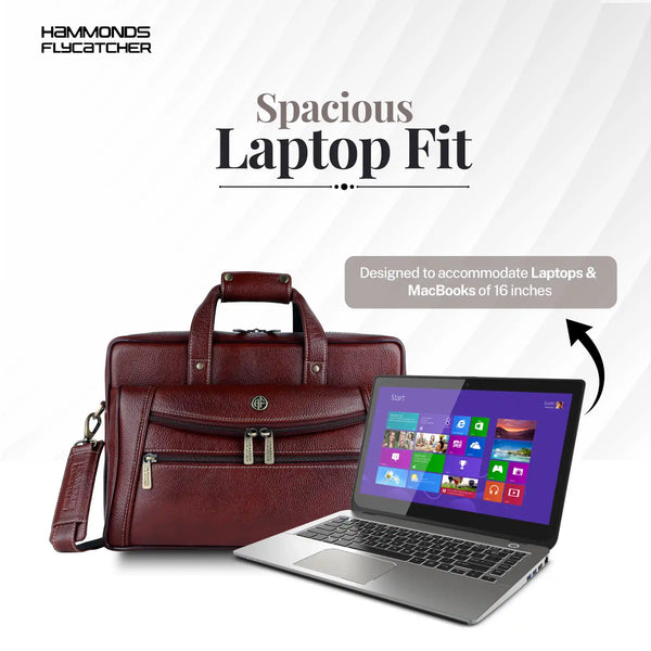 Laptop Messenger Bag For Men - Ideal for Office and Travel - Fits 14-15.6 inch Laptop - 1 Year Warranty