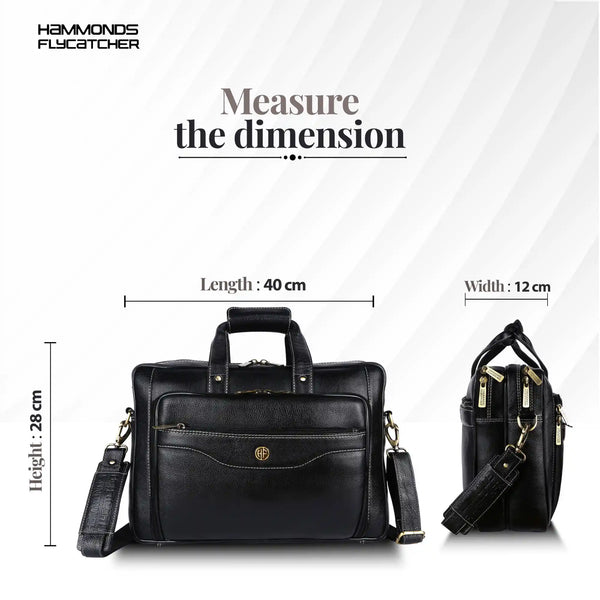 Leather Office Laptop Bags For Mens - Fits Up to 15.6-inch Laptop/MacBook - 1 Year Warranty Included