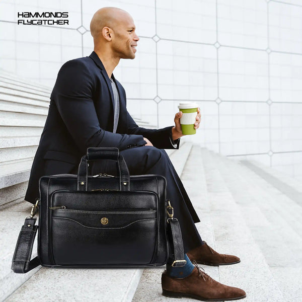 Leather Office Laptop Bags For Mens - Fits Up to 15.6-inch Laptop/MacBook - 1 Year Warranty Included