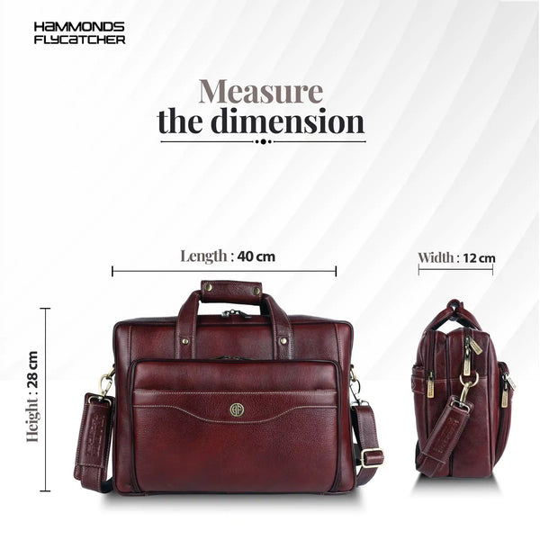 Leather Office Laptop Bags For Mens - Fits Up to 15.6-inch Laptop/MacBook - 1 Year Warranty Included
