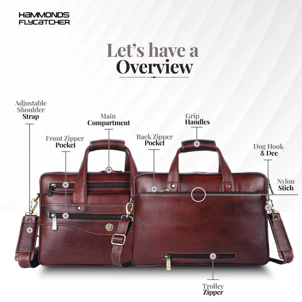 Office Laptop Bag For Men - Adjustable & Removal Strap - Multiple Compartment - Fits Upto 15.6" Laptop/MacBook