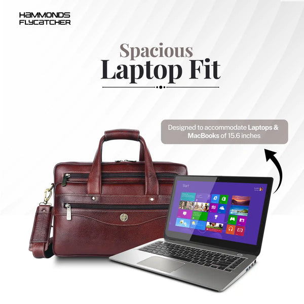 Office Laptop Bag For Men - Adjustable & Removal Strap - Multiple Compartment - Fits Upto 15.6" Laptop/MacBook