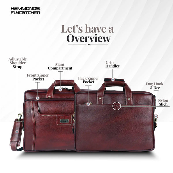 Leather office side bag For Laptop - Laptop Bag for 14-15.6 Inch Laptop/MacBook - 1 Year Warranty